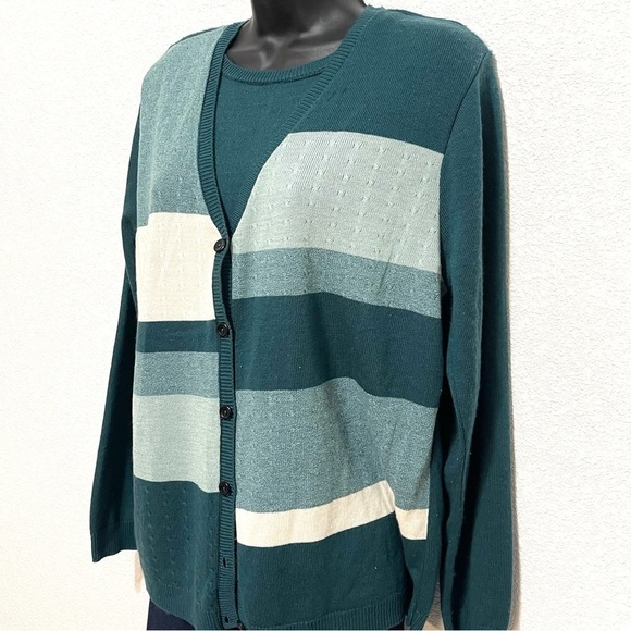 Alfred Dunner Woman Abstract Cardigan Sweater Size XL - Picture 5 of 14